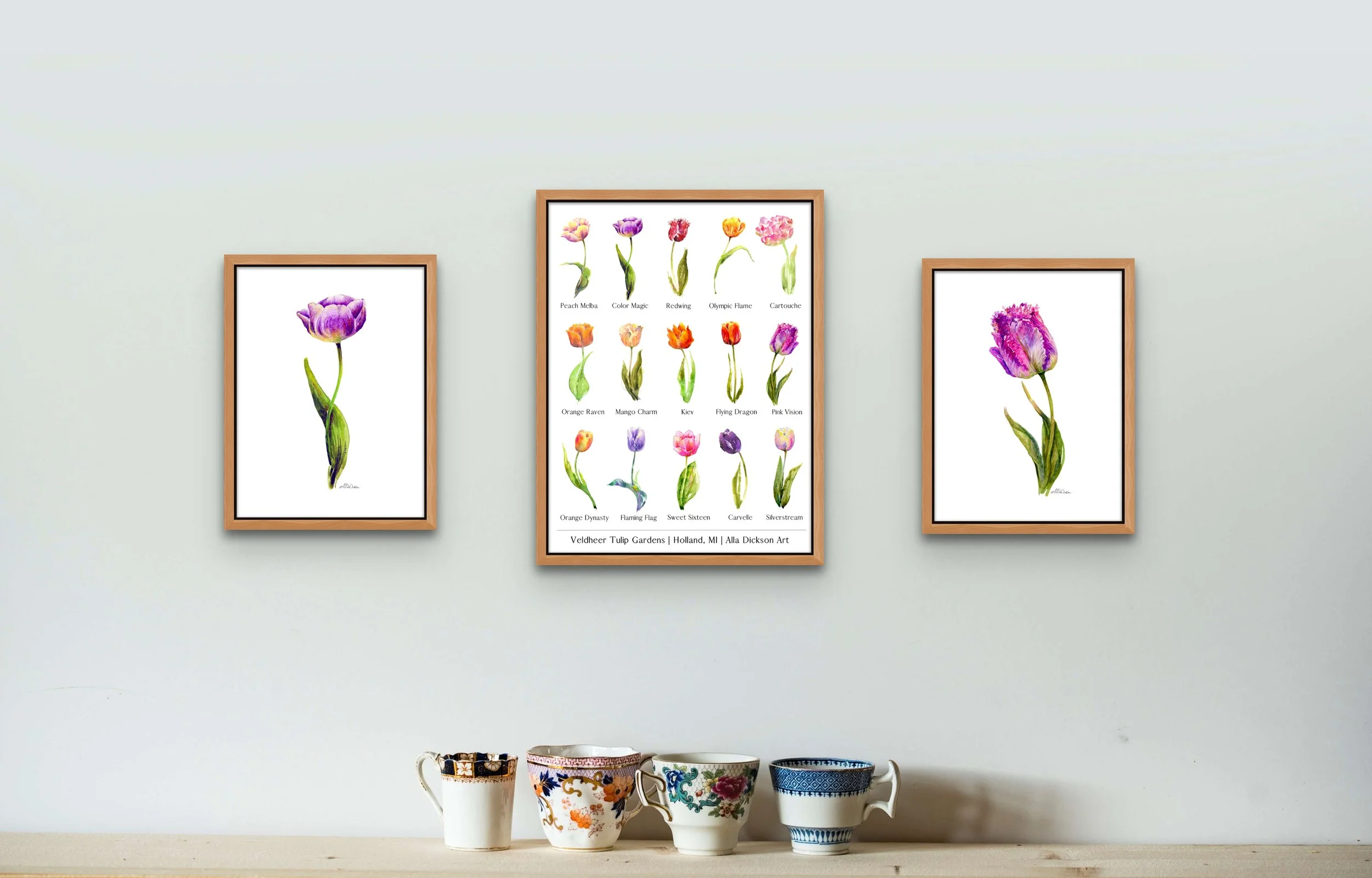 Tulip Name Art Print Tulip Poster Tulip Varieties Tulip Varietals